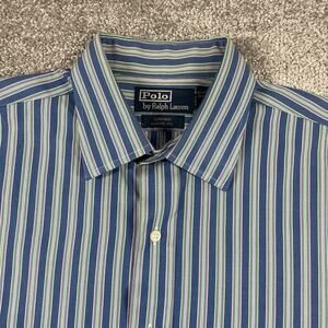 Polo Ralph Lauren Dress Shirt Mens Large 16 Classic Fit Curham Stripe Colorful